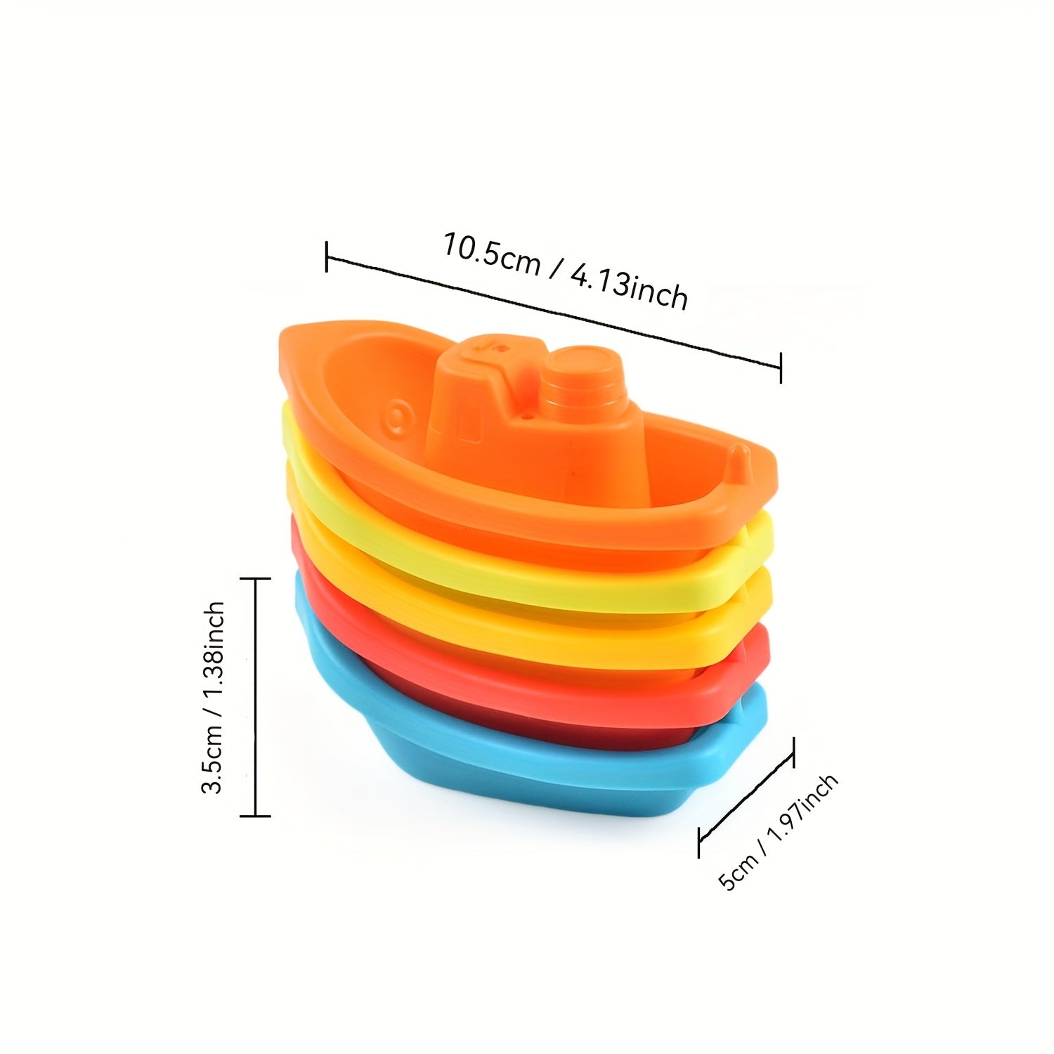 Colorful Stackable Boat Toys for Bath & Beach Play