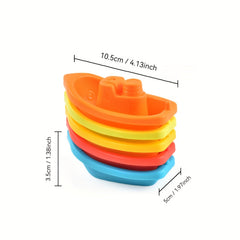 Colorful Stackable Boat Toys for Bath & Beach Play