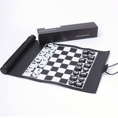 Portable Chess Puzzle Game Set - Two In One Travel Chessboard Game