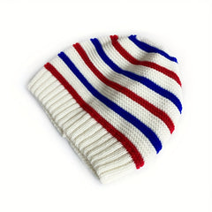 Kids Striped Knit Hat for Autumn/Winter, Warm Woolen Baby Hat
