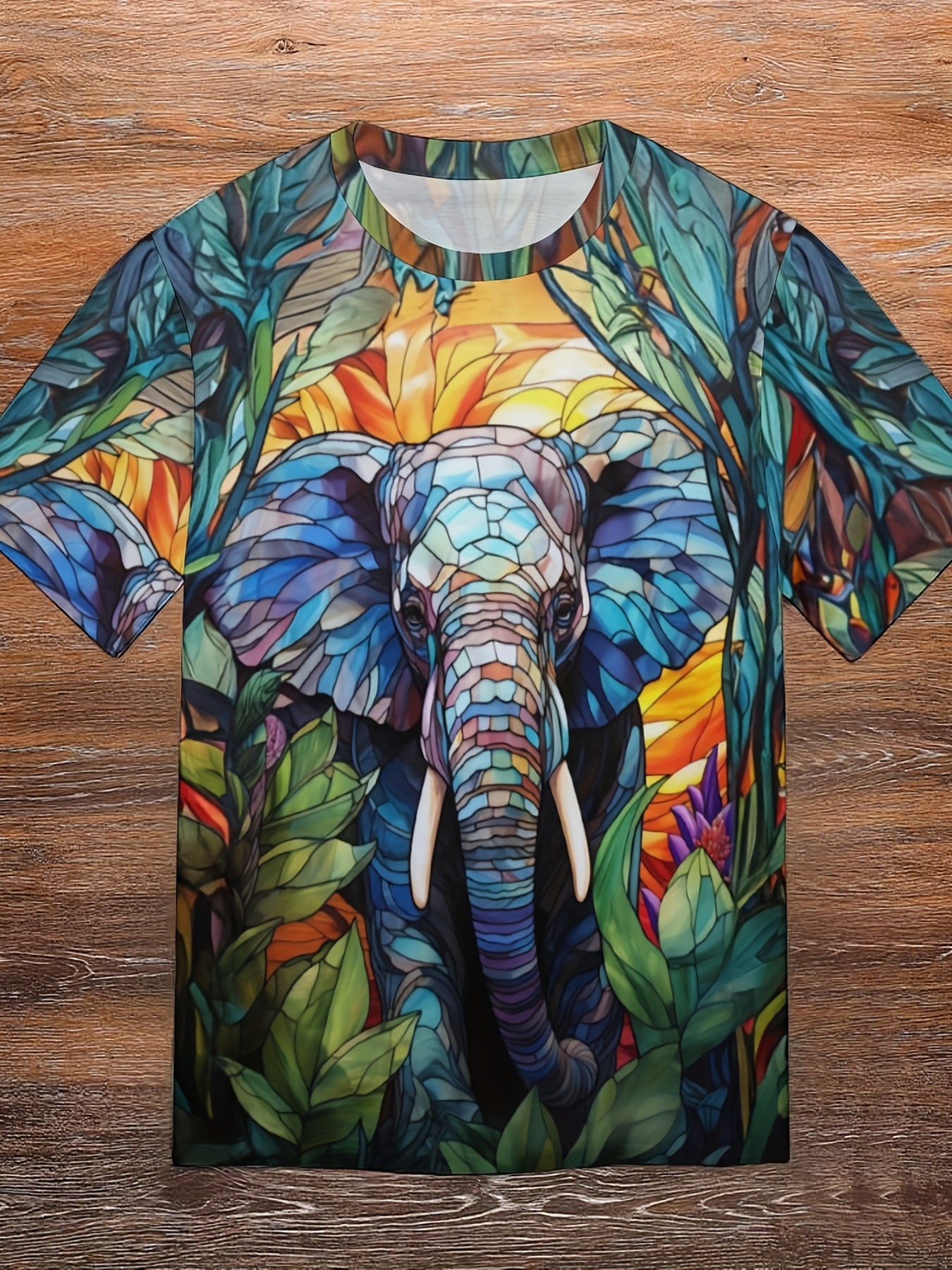Men's Elephant Graphic T shirt Active Stretch Breathable 3D Print Tee