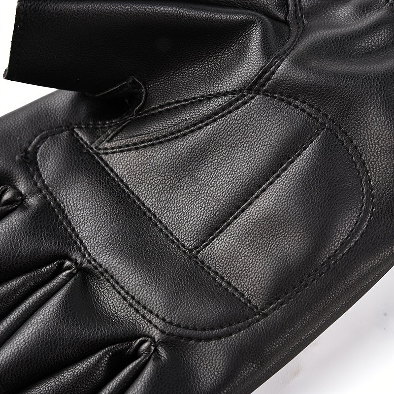 Men's Pu Leather Tactical Gloves Non Slip Half Finger Driving Cycling Gloves