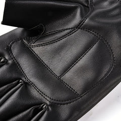 Men's Pu Leather Tactical Gloves Non Slip Half Finger Driving Cycling Gloves