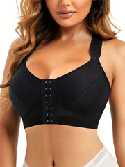 Front Opening Sports Bra Wirefree Stretch Yoga Fitness Bra