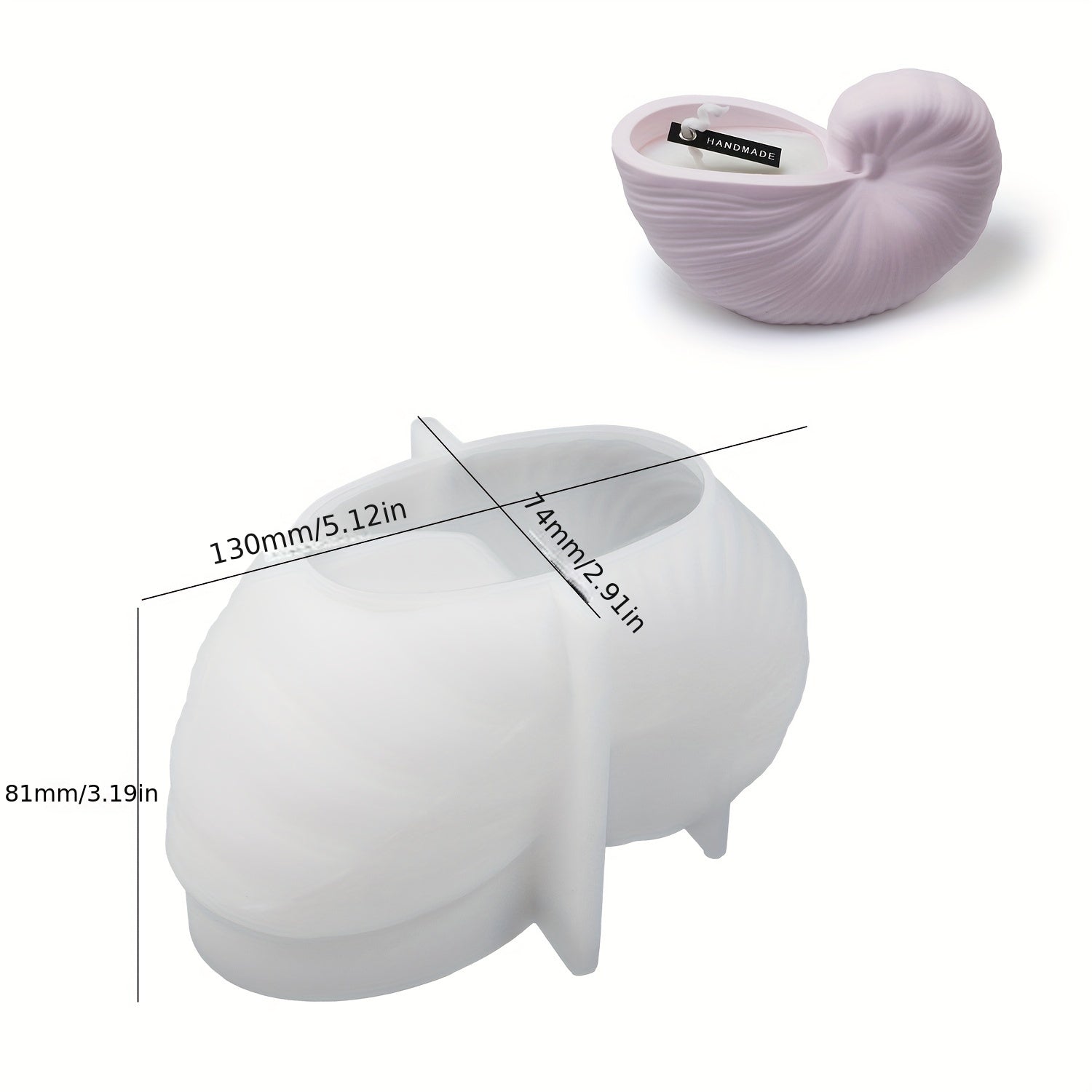 Conch Concrete Candle Cup Silicone Mold DIY Conch Shell Gypsum Candle Jar