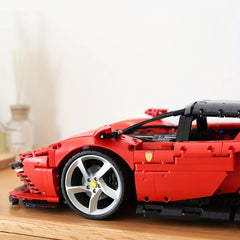 Red Sports Car Building Block Toy Set for Adults