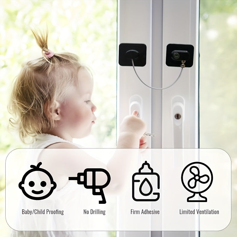 Child Safety Locks 2 Pack Multifunctional Window Drawer Refrigerator Lock