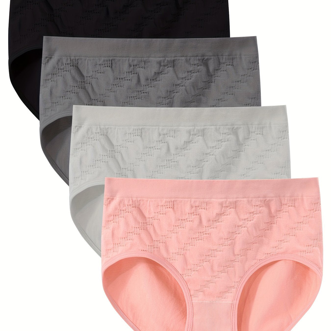 4pcs Comfy Mid Rise Panties Women's Lingerie