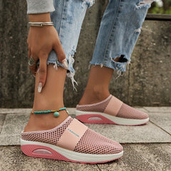 Women's Mesh Mules Sneakers Air Cushion Slip On Shoes