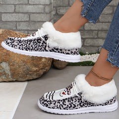 Women's Christmas Snowman & Leopard Skateboard Shoes Low Top