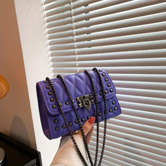 Vintage Quilted Crossbody Bag Retro Shoulder Bag Women's Flap Handbag