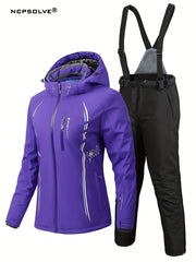 Women's Windproof Ski Set Hooded Jacket & Trouser Activewear