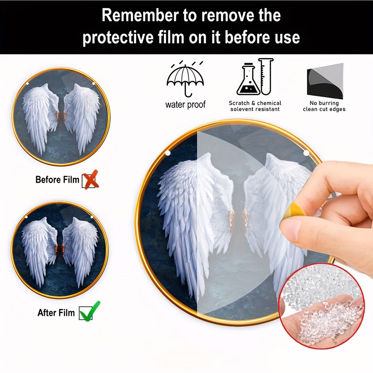 Angel Wings Dyed Acrylic Hanging Window Christmas Gift