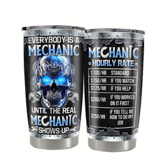 20oz Mechanical Skull Pattern Water Bottle 304 Stainless Steel Vacuum Insulated
