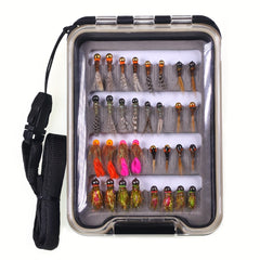 32pcs Tungsten Bead Jig Head Nymph Euro Nymph Wet Fly Fishing