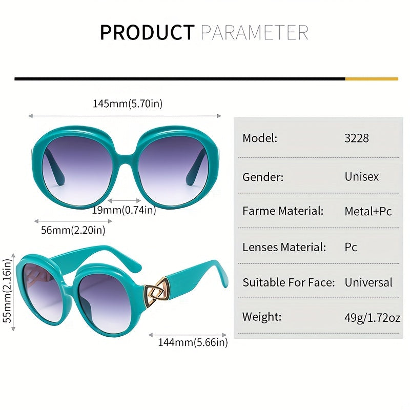 Men's Large Round Frame Sunglasses Mixed Decorative PC Eyewear
