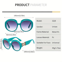 Men's Large Round Frame Sunglasses Mixed Decorative PC Eyewear