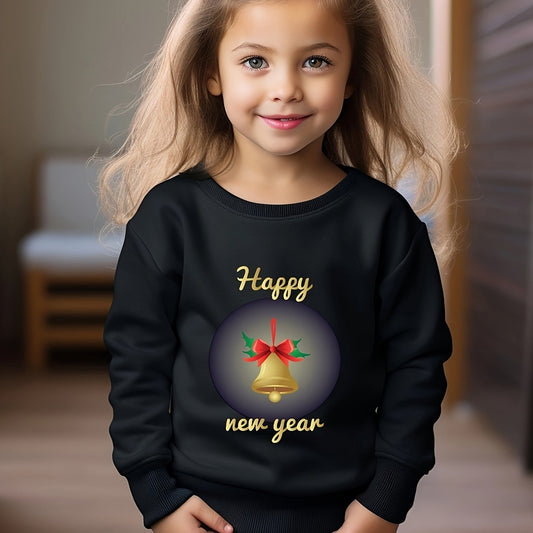 OERYUI Toddler Cartoon Bell & HAPPY YEAR Sweatshirt Top