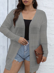 Eyelet Embroidered Lantern Sleeve Cardigan