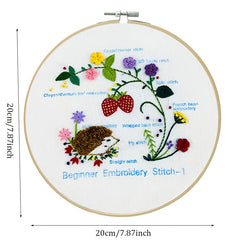 Embroidery Kit with Patterns, Hoop, Needles, Threads - Beginner DIY Crafts
