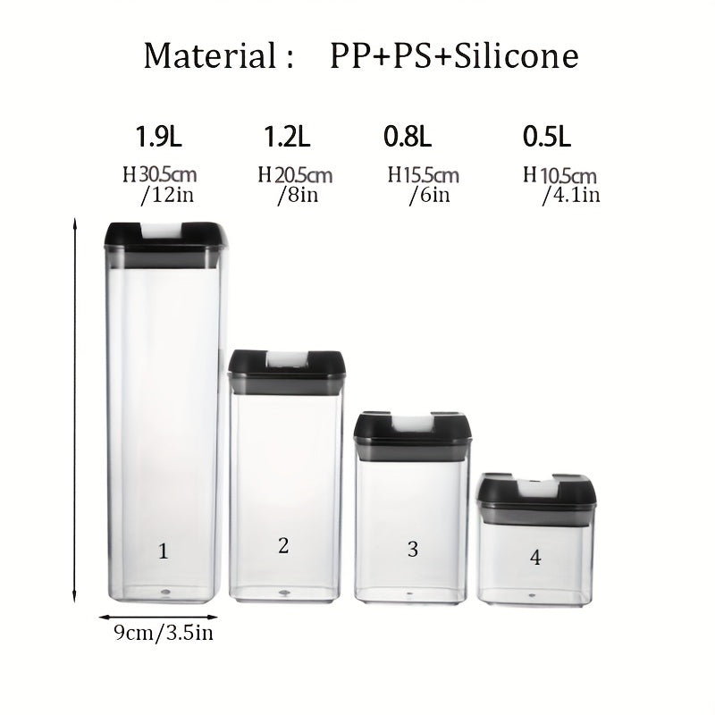 Square Food Storage Containers Airtight Jars Moisture-proof