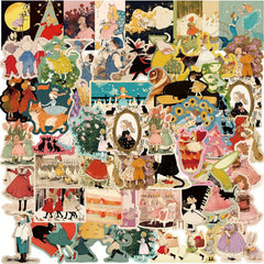 50pcs Cartoon Fairy Tale Girl Series Stickers For DIY Decoration