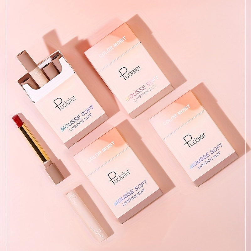 4Pcs Soft Velvet Liquid Lipstick Set Long Lasting Moisturising Lip Stain