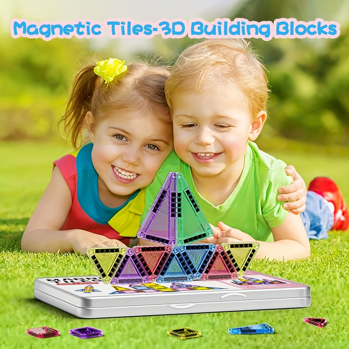 26 42pcs Mini Magnetic Building Blocks Travel Set with Iron Storage Box
