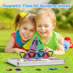 26 42pcs Mini Magnetic Building Blocks Travel Set with Iron Storage Box