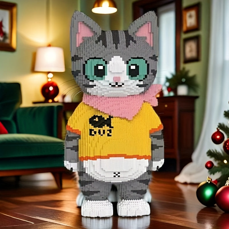 Cat Building Block Set - Challenging Home Decor for Ages 14+
