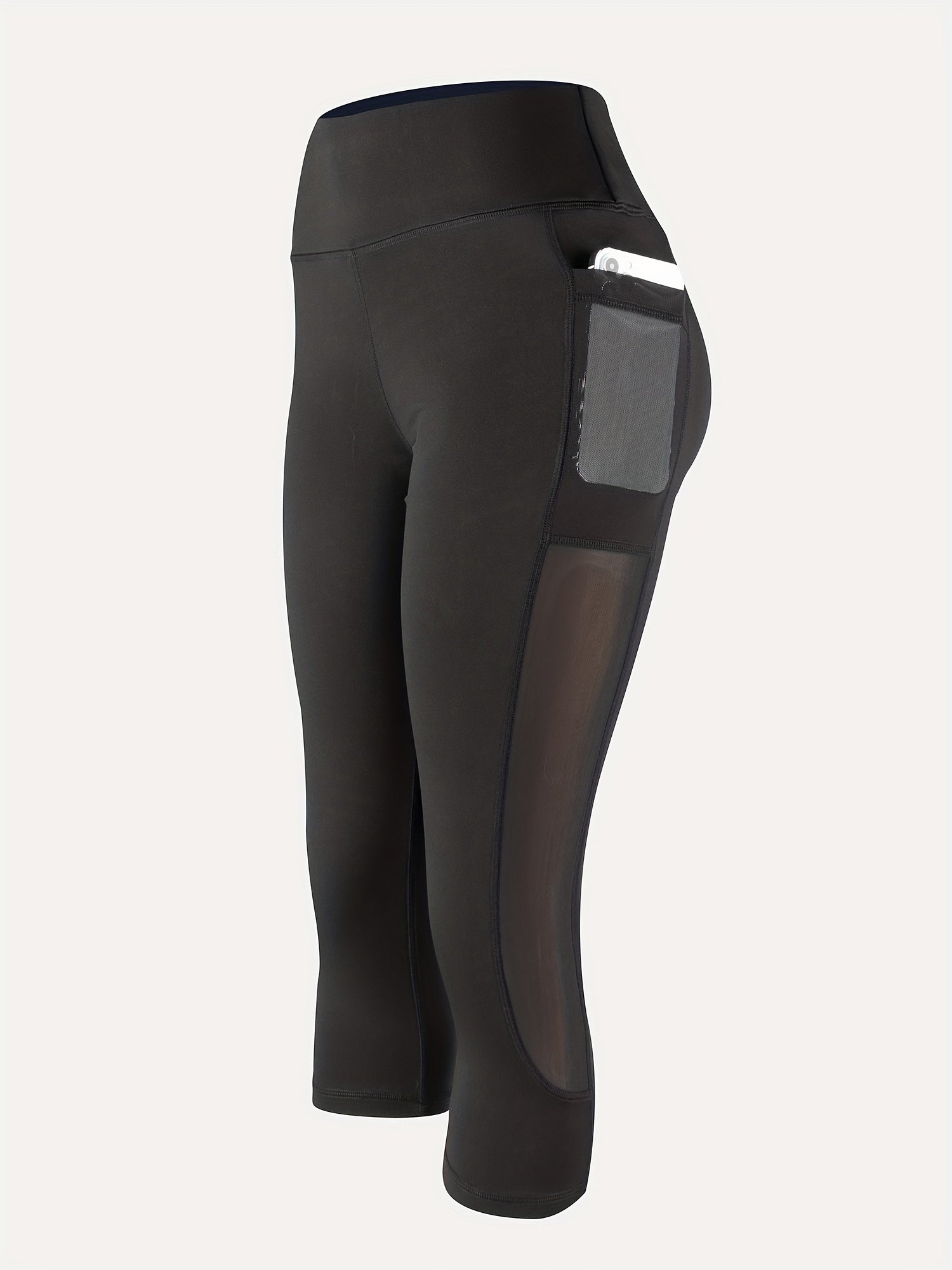 Women's Mesh Pocket Capris Pants for Gym & Yoga