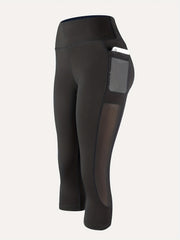 Women's Mesh Pocket Capris Pants for Gym & Yoga