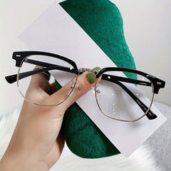 Light Blocking Glasses Square Clear Lens Anti Eyestrain for Women Men