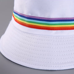 Men's Colored Strip Bucket Hat Small Brim Sunshade Basin Hat