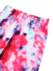 Kid Girls Tie Dye Print Legging Slim Fit Sports Casual Tight Pants