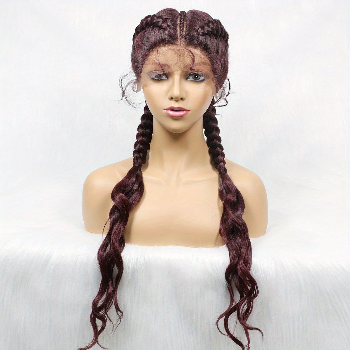 12 Cm Synthetic Cornrow Braided Wigs Lace Front Wigs With Baby Hair