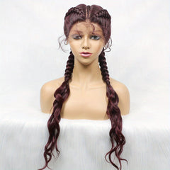 12 Cm Synthetic Cornrow Braided Wigs Lace Front Wigs With Baby Hair