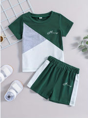 2pcs Baby Boys Short Sleeve Tees & Shorts Set Summer Clothes