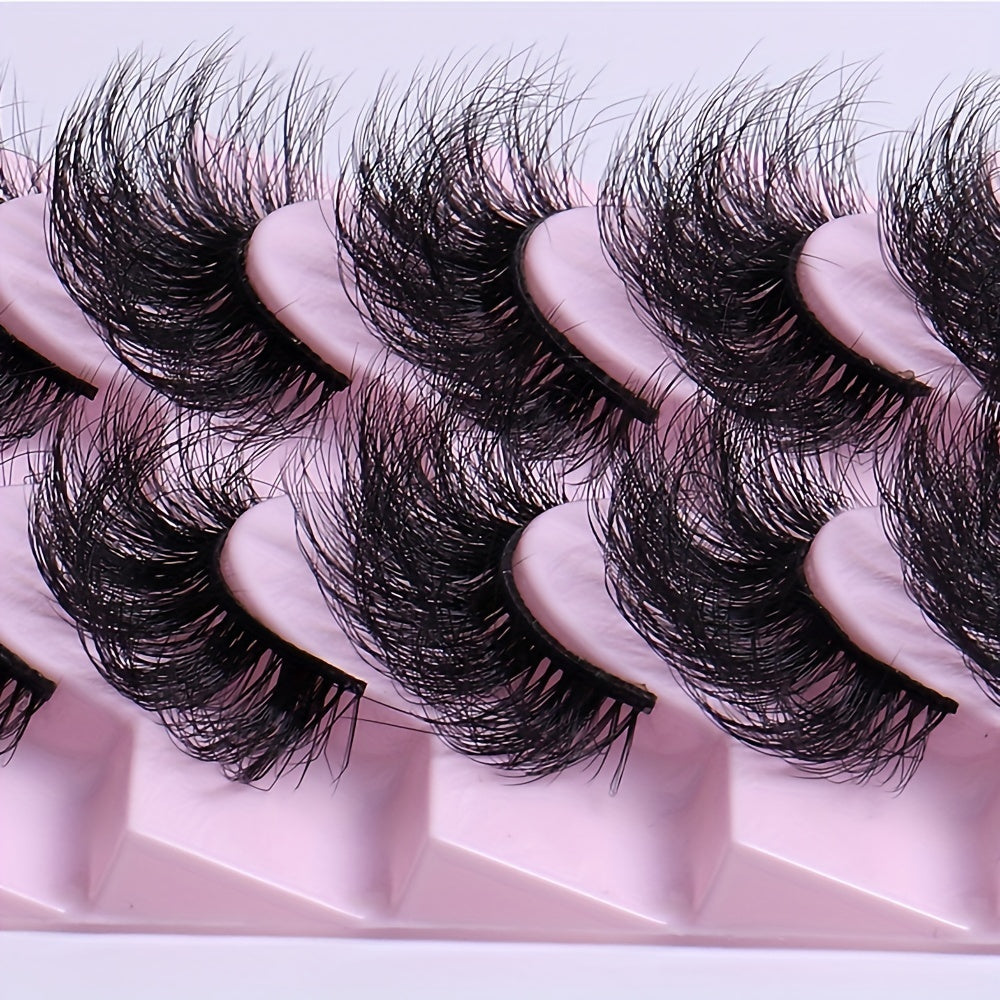 10 Pairs 3D Faux Mink Lashes for Dramatic Makeup Look