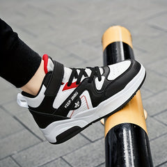 Boy's High Top Skate Shoes Comfy Non Slip Casual Lace Up Sneakers For Kids