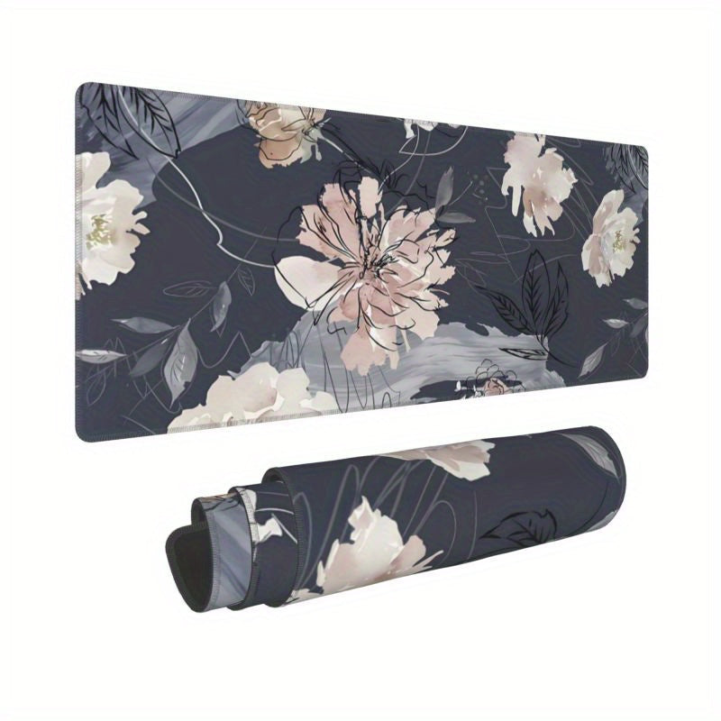 Large Flower Pattern Mouse Pad Non-Slip Rubber Base