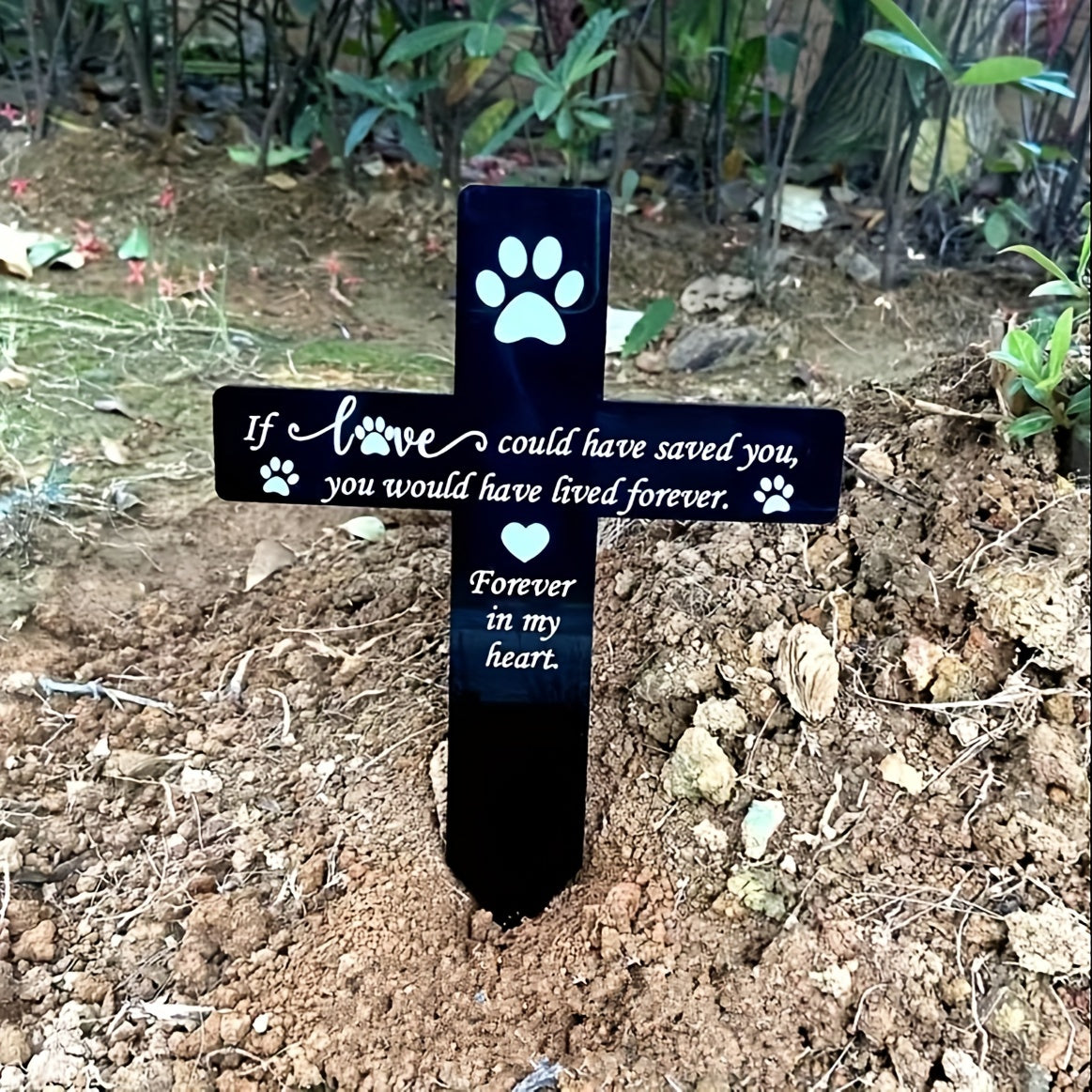 Pet Memorial Garden Cross Stake For Cats And Dogs
