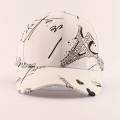 Eiffel Tower Print Baseball Cap Unisex Dad Hat Adjustable Sun Hat