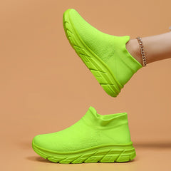 Mesh Slip On Breathable Running Shoes Soft Comfortable Shock Absorption Sneakers