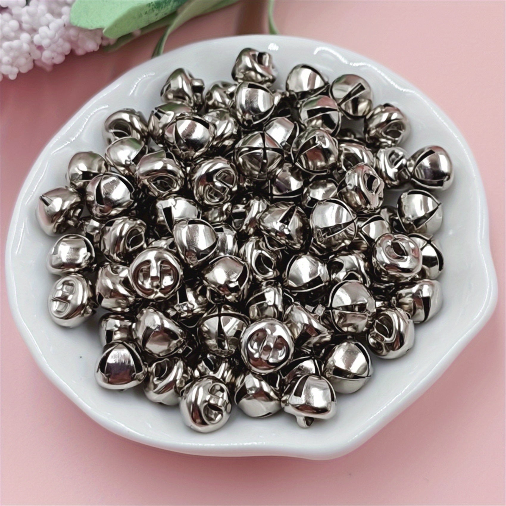 100Pcs Jingle Bells Charms DIY Christmas Home Decor Jewelry Craft Supplies