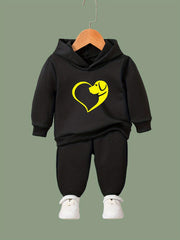 Heart & Puppy Activewear Set Girls Casual Comfy Breathable Sports