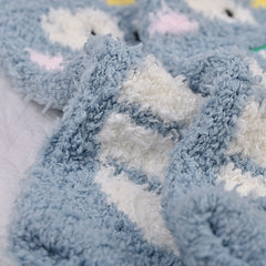 Baby Girl's Non-slip Winter Bottom Rubber Plush Sleep Socks