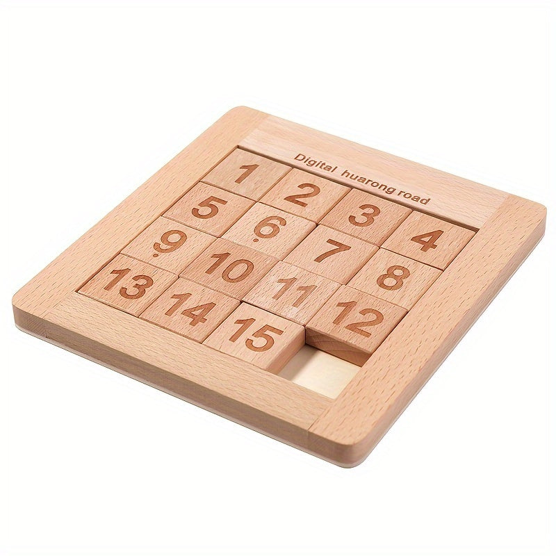 Kids Wooden Number Slider Puzzle Math Game for Cognitive Skills Development