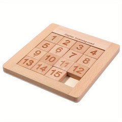 Kids Wooden Number Slider Puzzle Math Game for Cognitive Skills Development