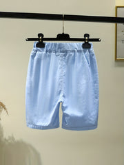 Kids Casual Cotton Linen Sweat Shorts Elastic Waist Thin Summer Shorts